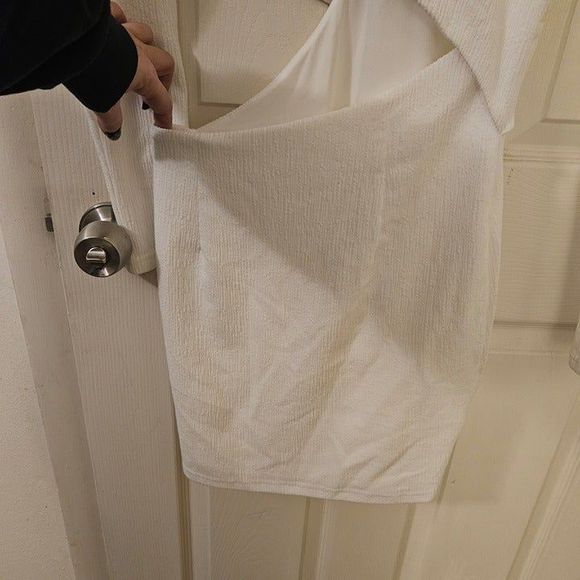 Runaway The Label Misty Mini Cutout Dress White Size 6 Sexy Bodycon Lined Dress - Picture 6 of 7